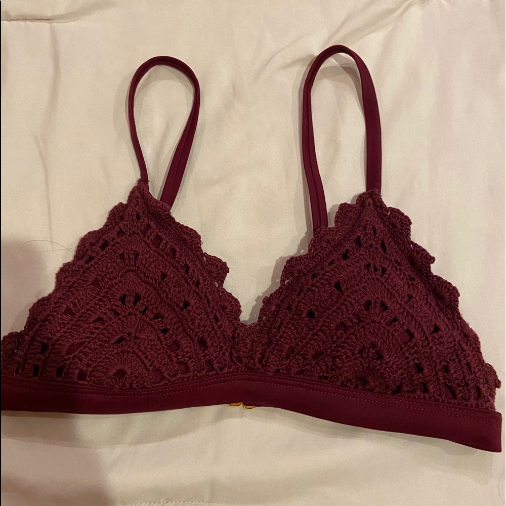 maroon bikini top